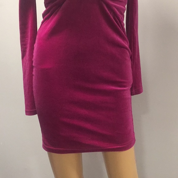 NWT Pink longsleeve velvet dress - Picture 3 of 4